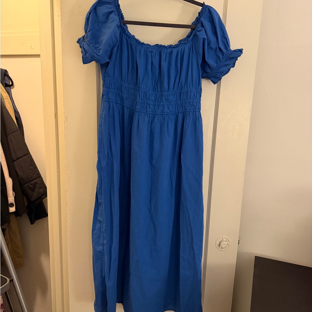 H&M Cobalt Blue Ruched Blouse